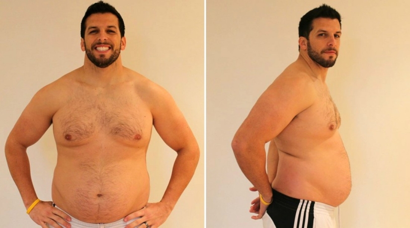 The fitness trainer got fat to understand the clients and got himself in shape again The fitness trainer got fat to understand the clients and got himself in shape again