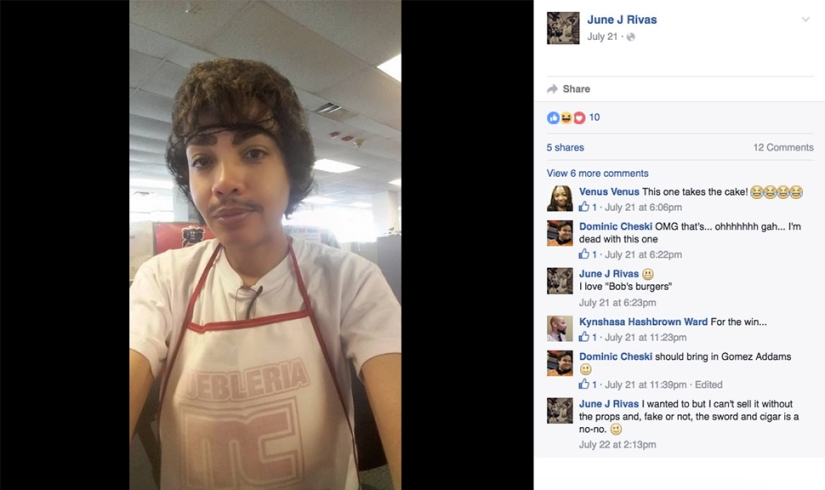 The girl responded with cosplay to the absurd and racist demands of the working dress code The girl responded with cosplay to the absurd and racist demands of the working dress code