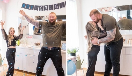 The hill from the rock: The mountain from "Game of Thrones" and his miniature wife are waiting for the birth of their son The hill from the rock: The mountain from "Game of Thrones" and his miniature wife are waiting for the birth of their son