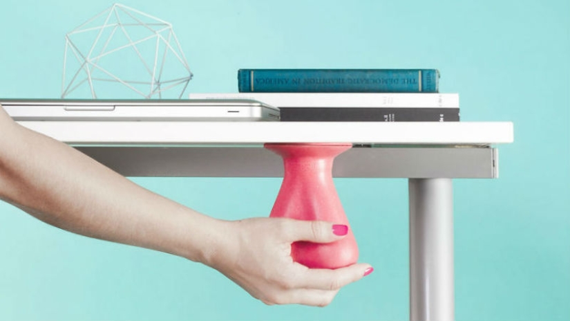 The invention in the form of rubber testicles will help relieve stress at work