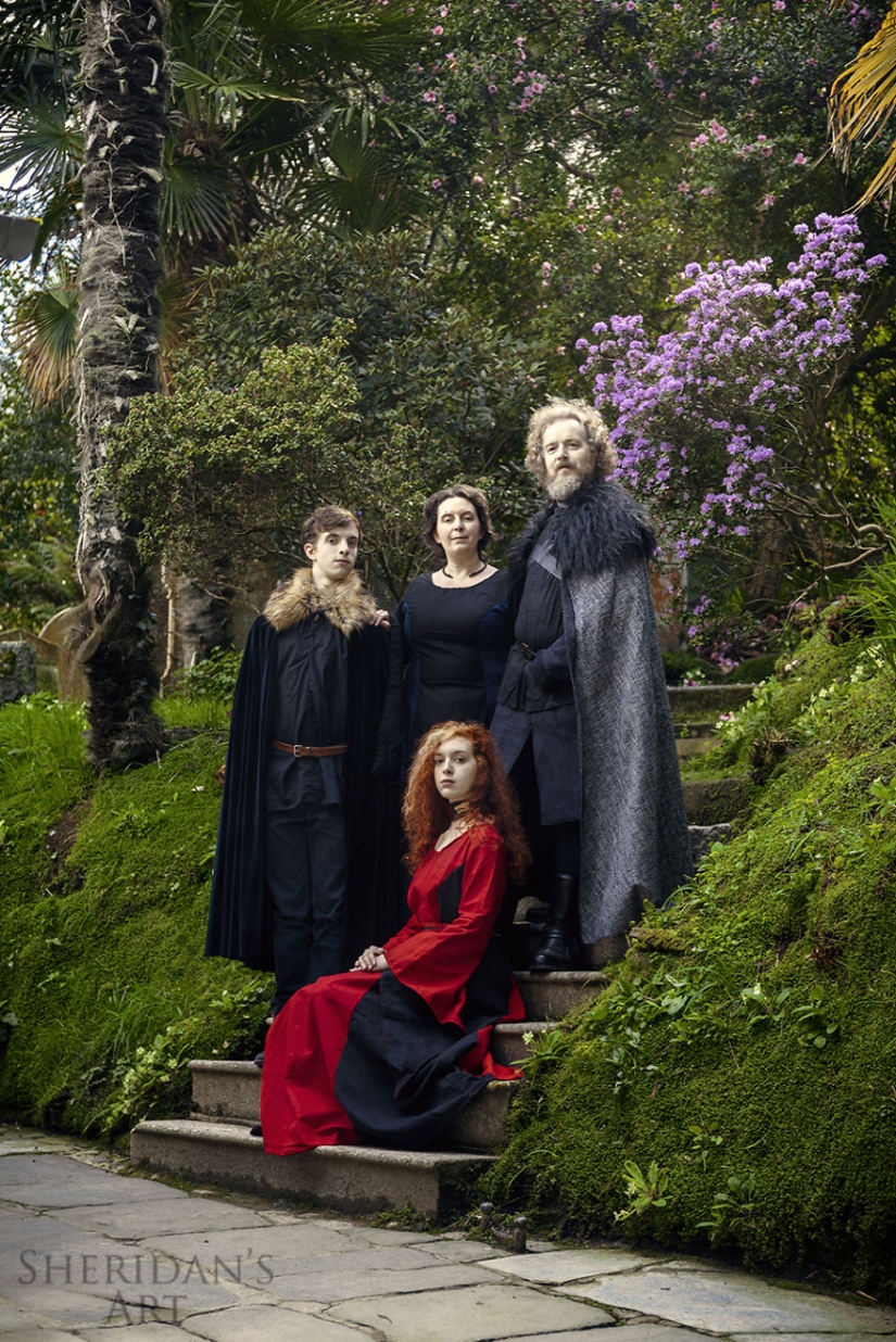 The man has a midlife crisis, and he arranged a photo shoot in the style of "Game of Thrones"