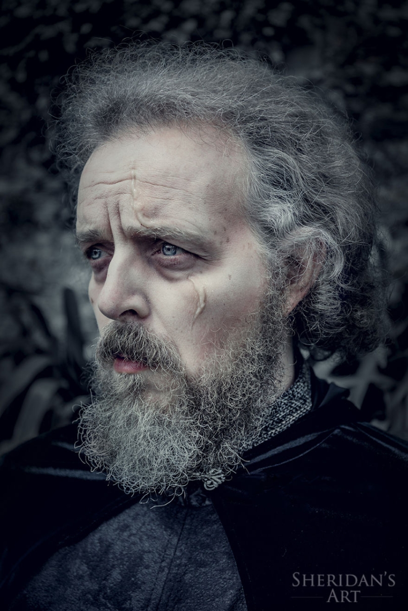 The man has a midlife crisis, and he arranged a photo shoot in the style of "Game of Thrones"