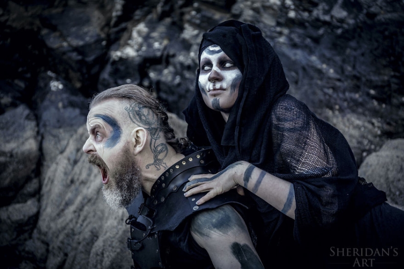 The man has a midlife crisis, and he arranged a photo shoot in the style of "Game of Thrones"