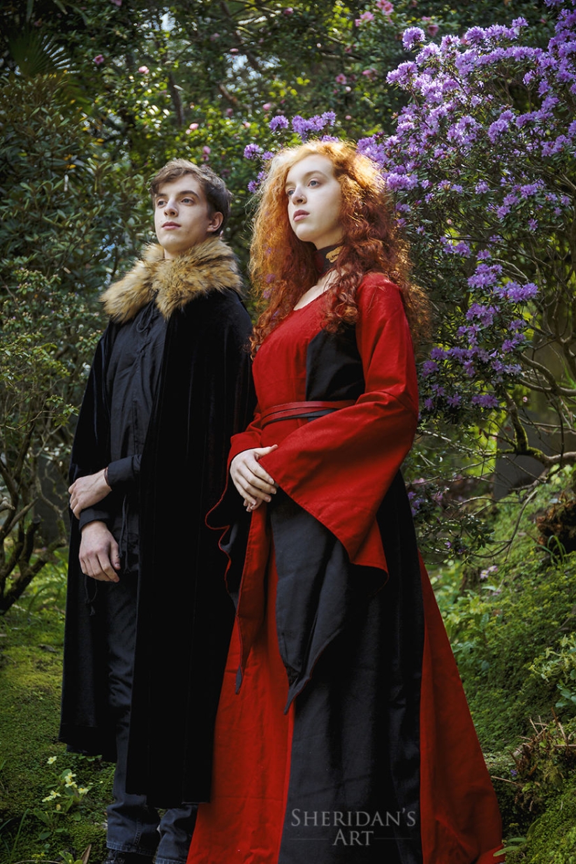 The man has a midlife crisis, and he arranged a photo shoot in the style of "Game of Thrones"