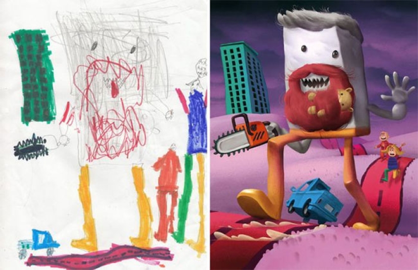 The Monsters project: artists create fantastic worlds based on children's drawings The Monsters project: artists create fantastic worlds based on children's drawings