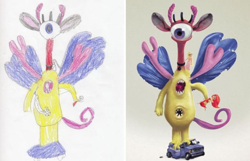 The Monsters project: artists create fantastic worlds based on children's drawings The Monsters project: artists create fantastic worlds based on children's drawings