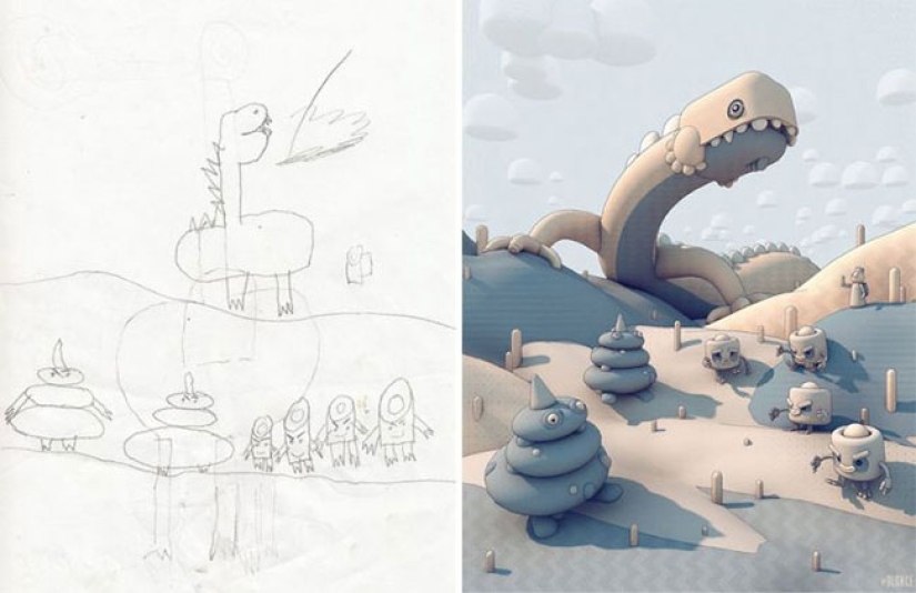 The Monsters project: artists create fantastic worlds based on children's drawings The Monsters project: artists create fantastic worlds based on children's drawings