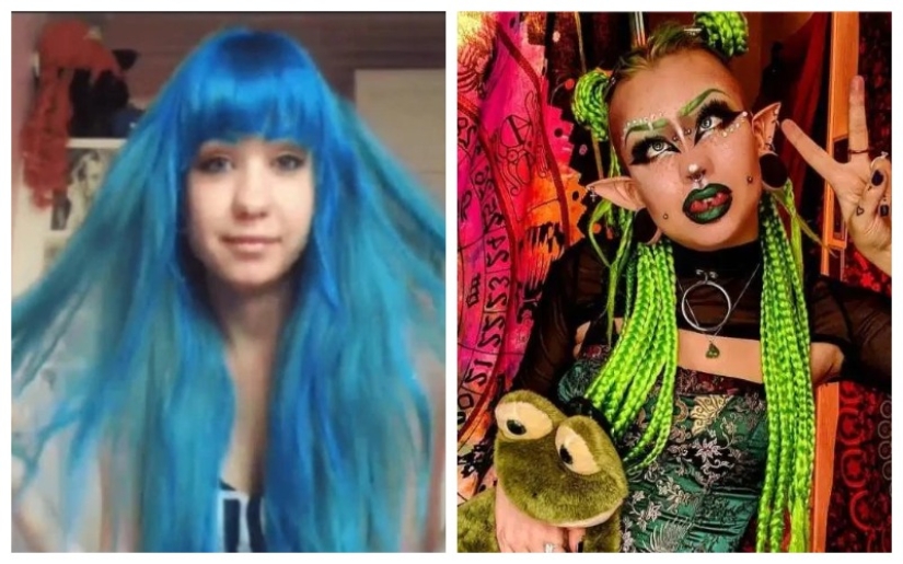 The most unusual emo girl radically transformed herself with tattoos and piercings