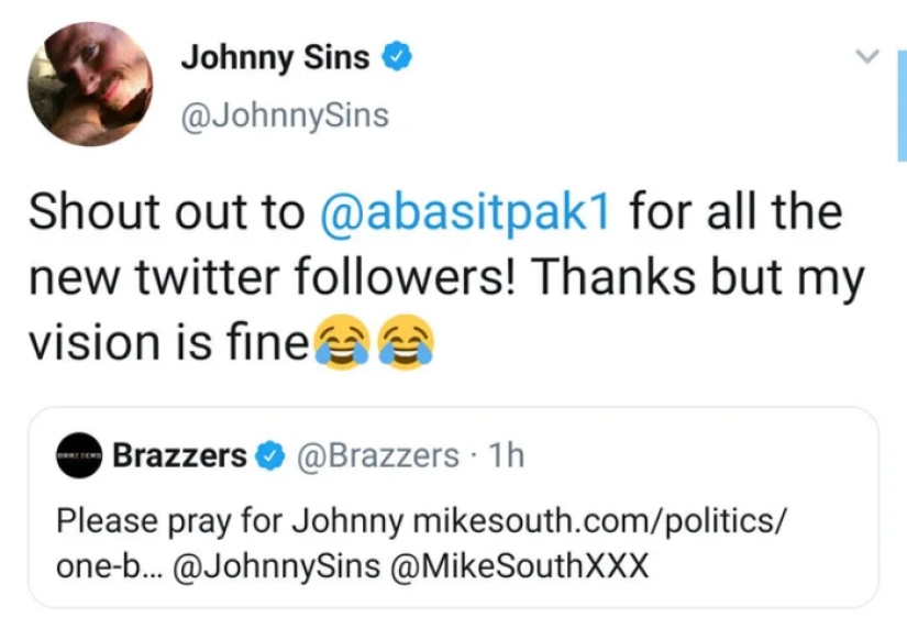 The Pakistani ambassador deprived the "Bald from Brazzers" of sight and became a target for ridicule The Pakistani ambassador deprived the "Bald from Brazzers" of sight and became a target for ridicule