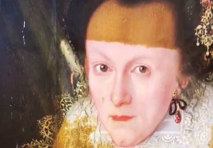 The portrait of the XVII century was cleaned of a layer of varnish, and the result is stunning The portrait of the XVII century was cleaned of a layer of varnish, and the result is stunning