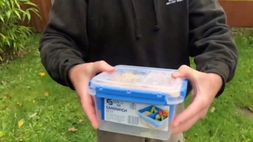 The pranker ate a moldy burger and fries from McDonald's, which he buried in the ground for a year