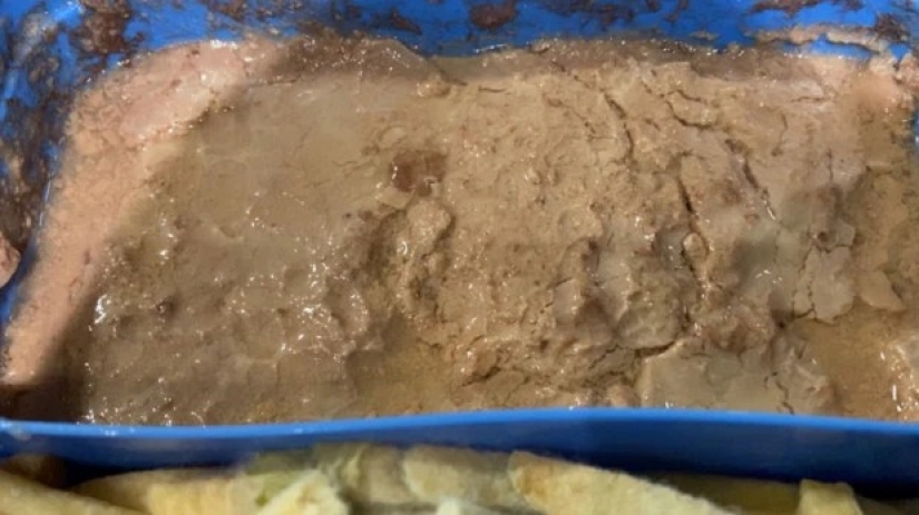 The pranker ate a moldy burger and fries from McDonald's, which he buried in the ground for a year