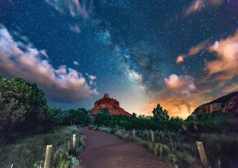 The seal got into the frame while the photographer was shooting the Milky Way