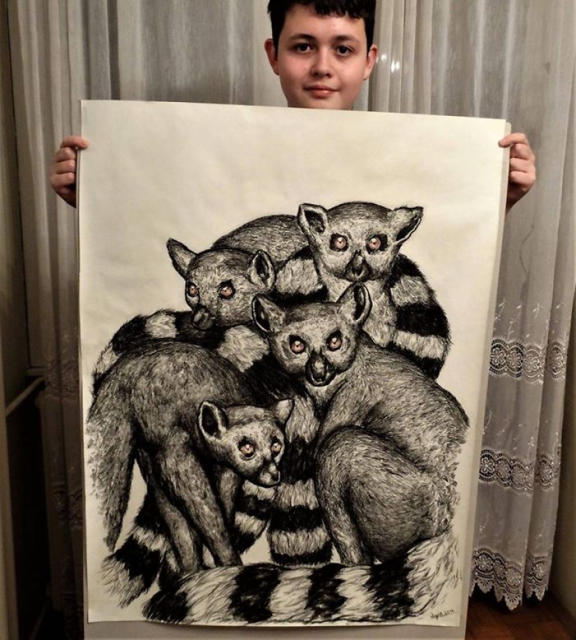 The young Serb has been drawing since the age of two and is already illustrating encyclopedias