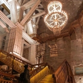 There is a salt mine in Poland with underground lakes, chapels and salt chandeliers, and it looks unreal