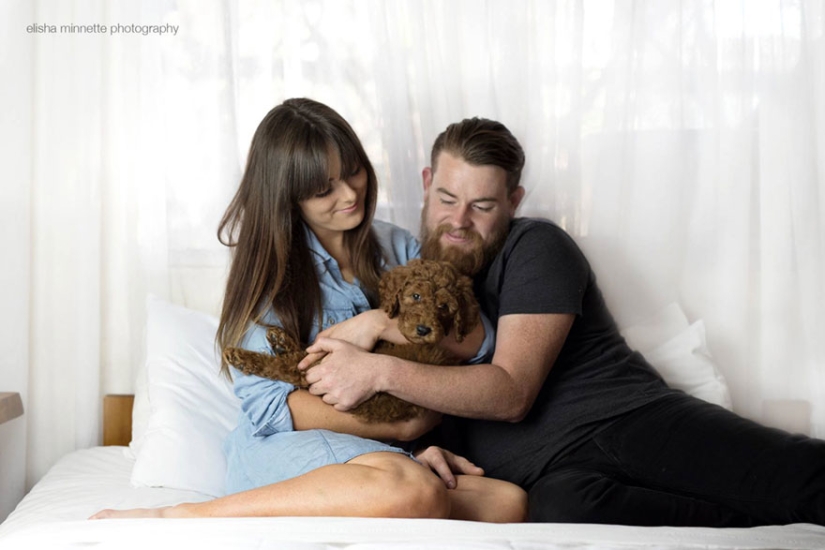 This couple got tired of being asked about children, and arranged a "newborn photo shoot" for their dog This couple got tired of being asked about children, and arranged a "newborn photo shoot" for their dog