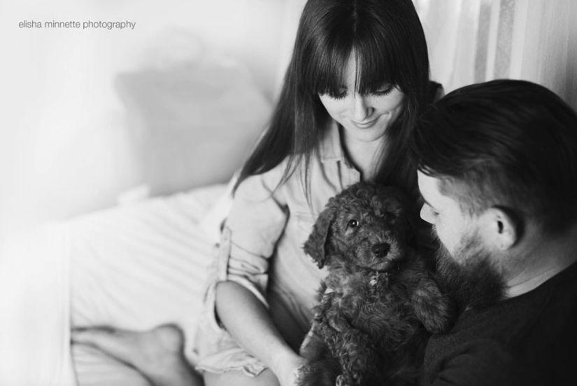 This couple got tired of being asked about children, and arranged a "newborn photo shoot" for their dog This couple got tired of being asked about children, and arranged a "newborn photo shoot" for their dog