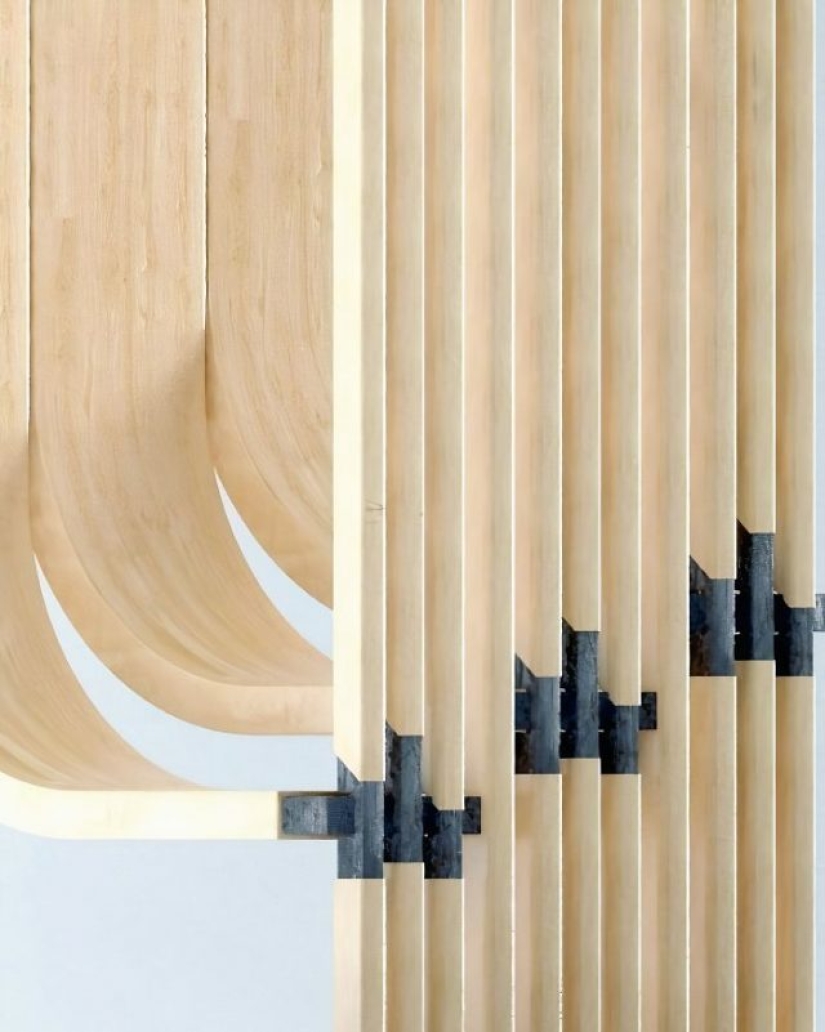 This minimalist staircase resembles a strand of DNA