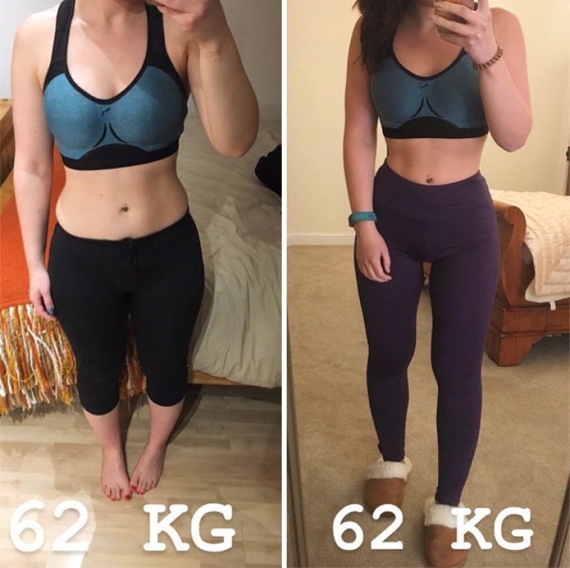 "Throw away your scales!": 20 girls who have changed a lot without losing a kilogram