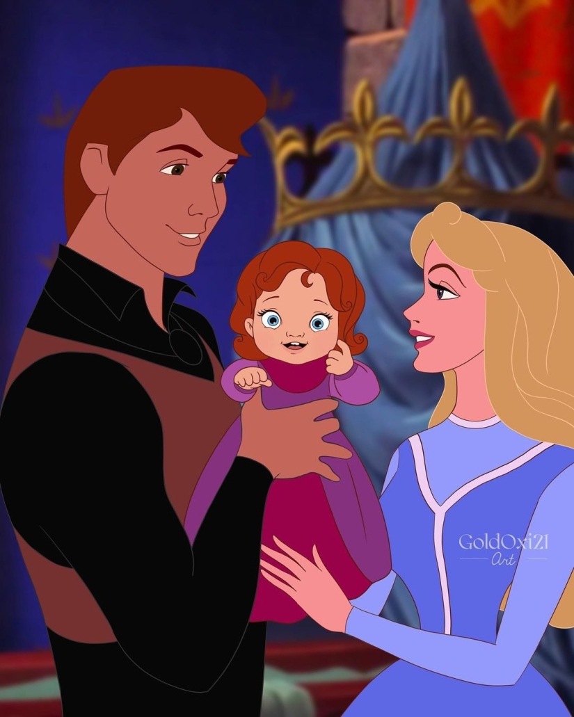 Touching illustrations: what would Disney characters look like if they had children Touching illustrations: what would Disney characters look like if they had children