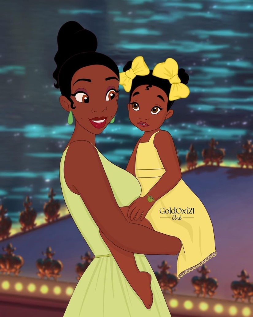 Touching illustrations: what would Disney characters look like if they had children Touching illustrations: what would Disney characters look like if they had children