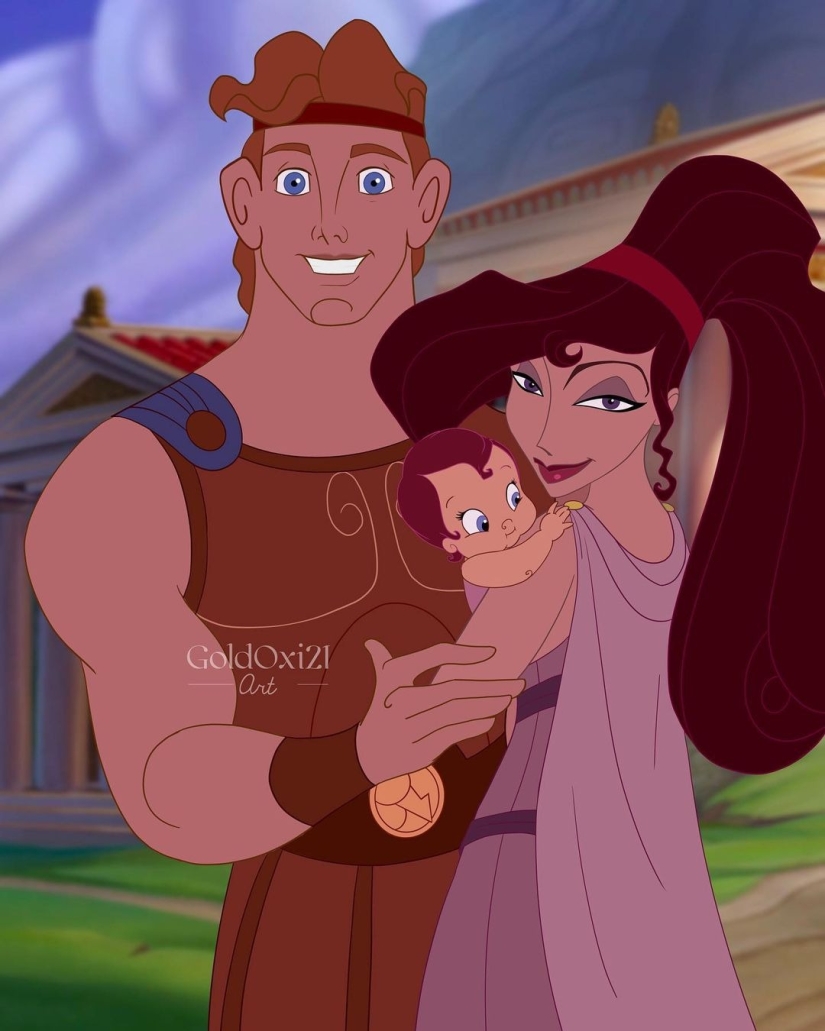 Touching illustrations: what would Disney characters look like if they had children Touching illustrations: what would Disney characters look like if they had children