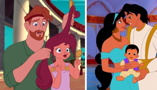 Touching illustrations: what would Disney characters look like if they had children Touching illustrations: what would Disney characters look like if they had children