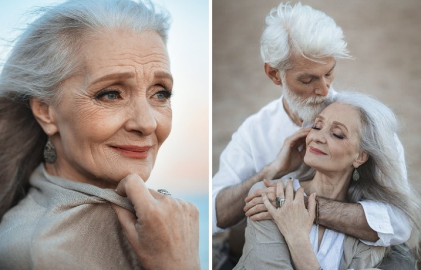 Touching photo shoot of an elderly couple from a Russian photographer