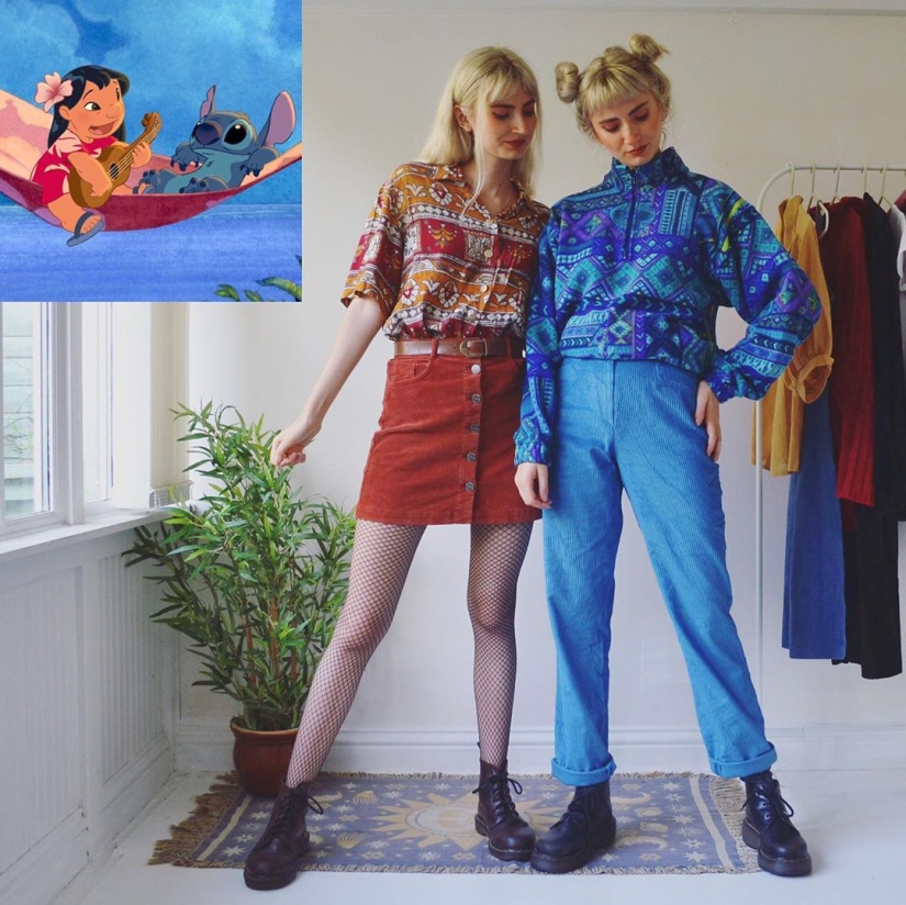 Twins from London dress up as modern versions of famous cartoon characters