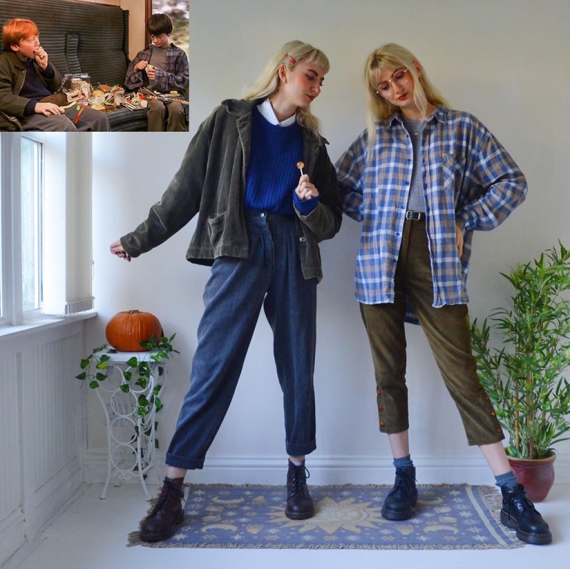 Twins from London dress up as modern versions of famous cartoon characters