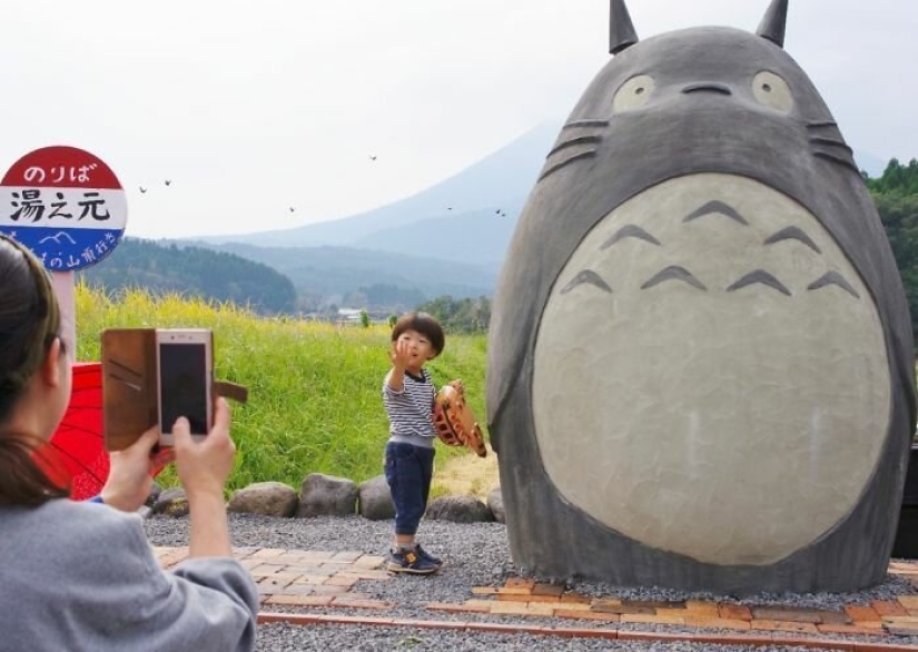 Un abuelo y una abuela de Japón construyeron una parada en forma de Totoro para su nieta Un abuelo y una abuela de Japón construyeron una parada en forma de Totoro para su nieta