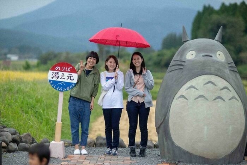Un abuelo y una abuela de Japón construyeron una parada en forma de Totoro para su nieta Un abuelo y una abuela de Japón construyeron una parada en forma de Totoro para su nieta