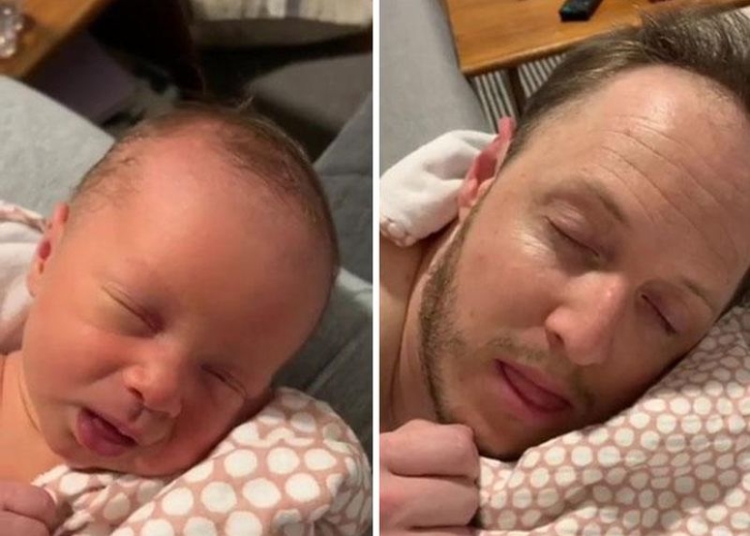 Un manzano de una manzana: un comediante australiano copia las expresiones faciales de su pequeña hija Un manzano de una manzana: un comediante australiano copia las expresiones faciales de su pequeña hija