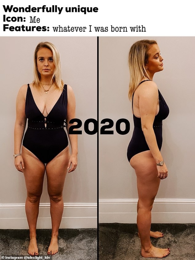 Una mujer británica con la ayuda de un editor de fotos mostró cómo se vería su figura de acuerdo con los ideales de belleza de los últimos 70 años