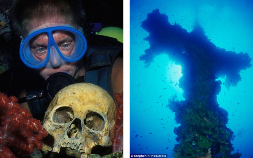 Underwater graveyard of ships on the Chuuk Islands Underwater graveyard of ships on the Chuuk Islands