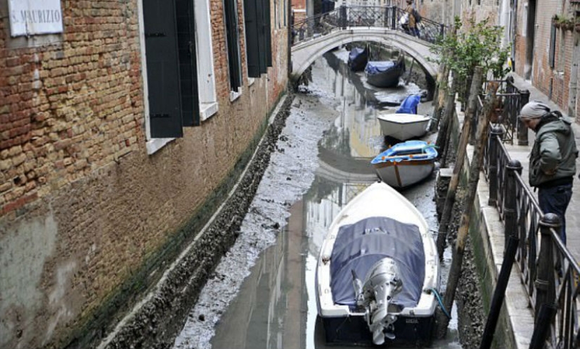 Venice's legendary canals are drying up due to abnormal weather