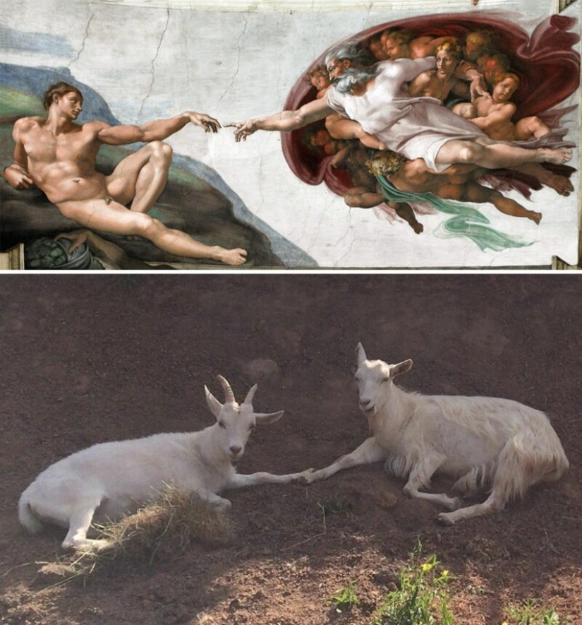 VKontakte users have recreated paintings of the classical era VKontakte users have recreated paintings of the classical era