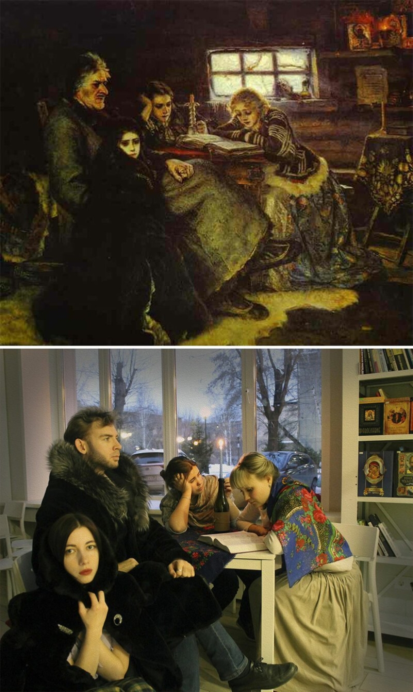 VKontakte users have recreated paintings of the classical era VKontakte users have recreated paintings of the classical era