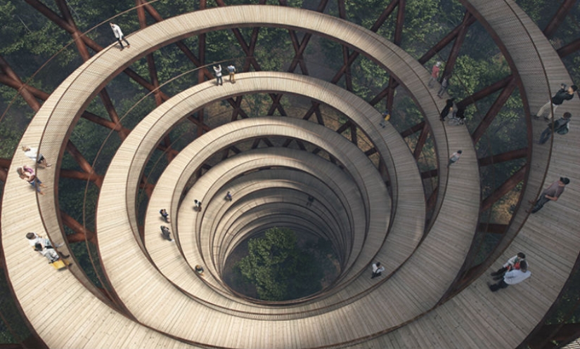 Walk — I don't want to: a spiral tower for hiking will appear in the Danish forest
