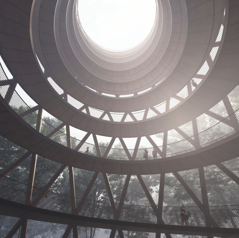 Walk — I don't want to: a spiral tower for hiking will appear in the Danish forest