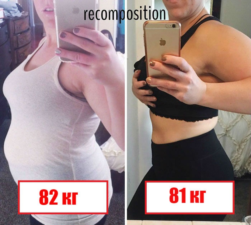 Weight is just numbers: there is only a kilogram difference between these photos Weight is just numbers: there is only a kilogram difference between these photos