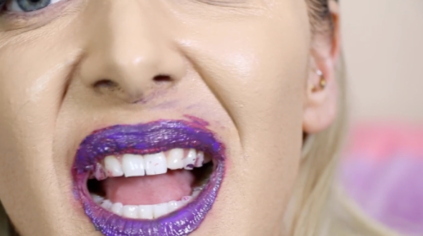 What do a hundred layers of lipstick, foundation and false eyelashes look like on one girl