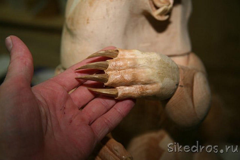 What do unique sculptures made of wood shavings look like