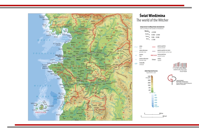 What does a detailed map of the Witcher universe, compiled by scientists, look like?