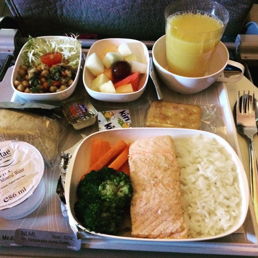 What food looks like on board an airplane in 15 airlines