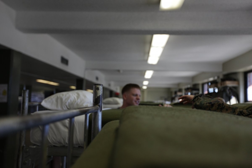 What the barracks look like, where the US Marines live and train
