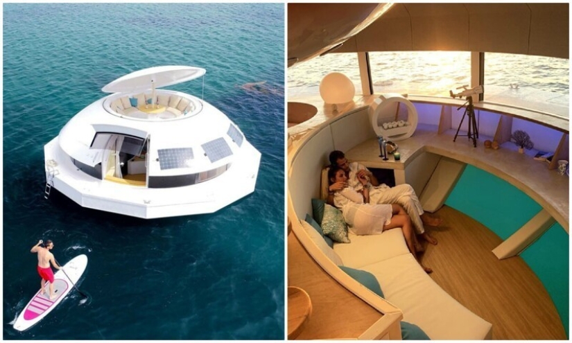 What the French eco-hotel Anthenea looks like with floating capsules