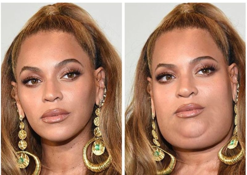 What would Kardashian, Buzova and 19 other stars with a second chin look like