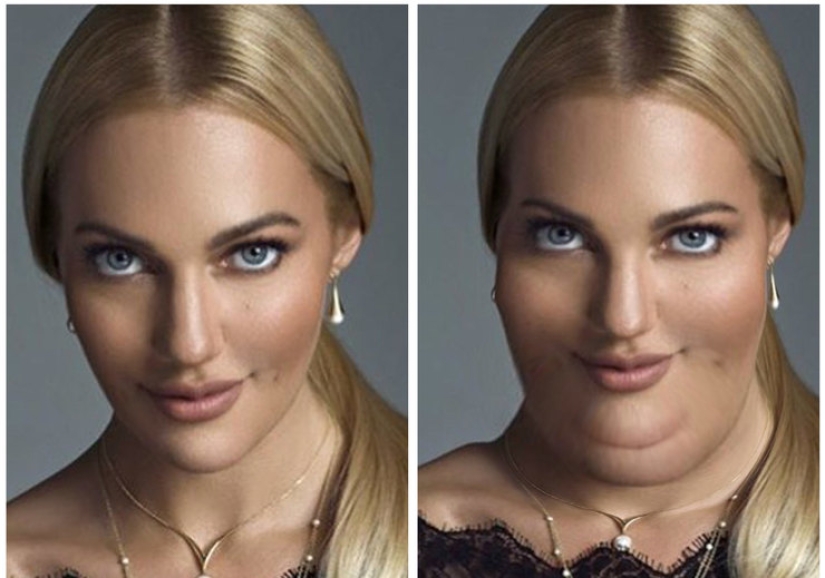 What would Kardashian, Buzova and 19 other stars with a second chin look like