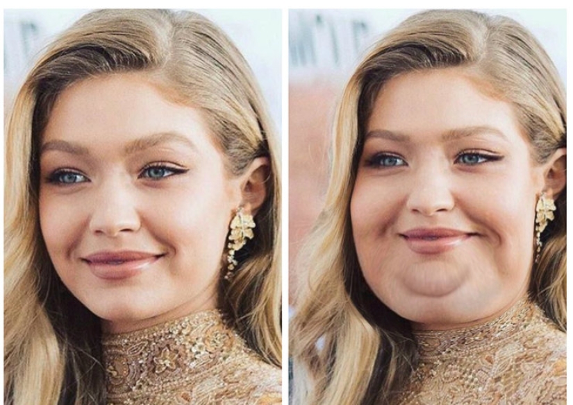 What would Kardashian, Buzova and 19 other stars with a second chin look like